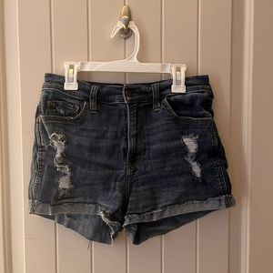 Hollister High Wasted Ripped Jean Shorts